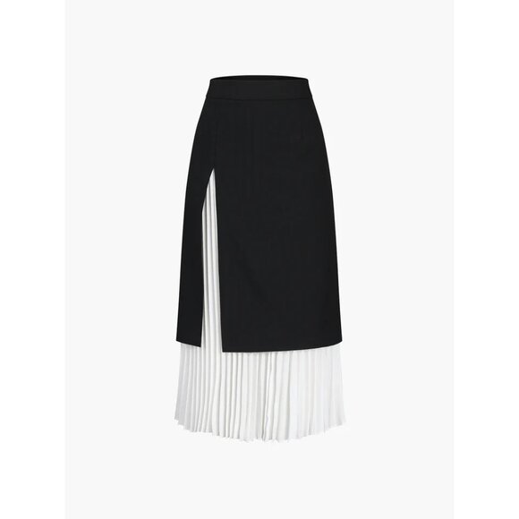 NWT Commense Two Tone Pleated Long Skirt Size Small - Picture 1 of 5